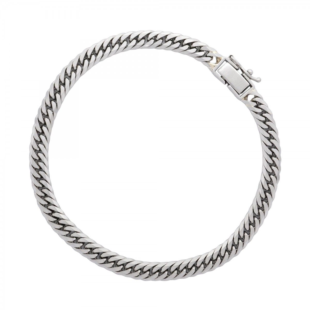 5khm095 喜平 ブレスレット Pt850 プラチナ 6面 ダブル 20.4cm 20.3g キヘイ メンズ レディース ユニセックス