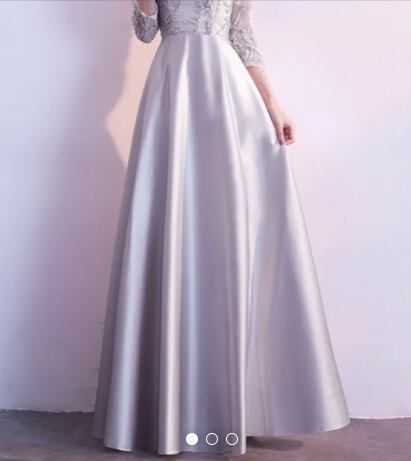 発表会 舞台衣装 演奏会 9号 M 刺繍 サテン ロング フォ マル ドレス OPN 2938