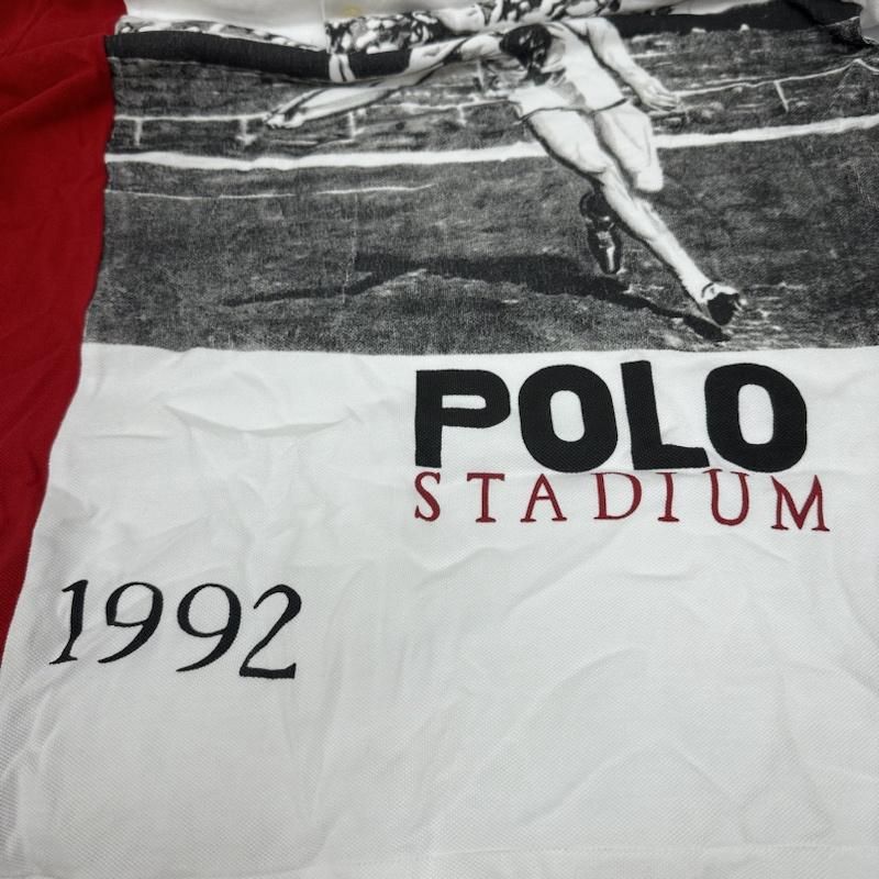 ポロラルフローレン 1992 STADIUM 復刻 槍投げ プリント ポロシャツ