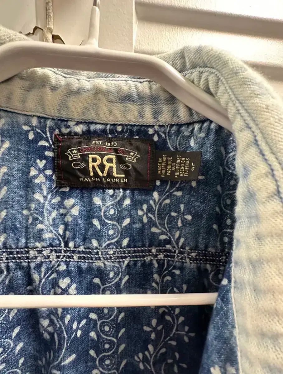 RRA インディゴ ストライプ ダブルフェイス シャツ L