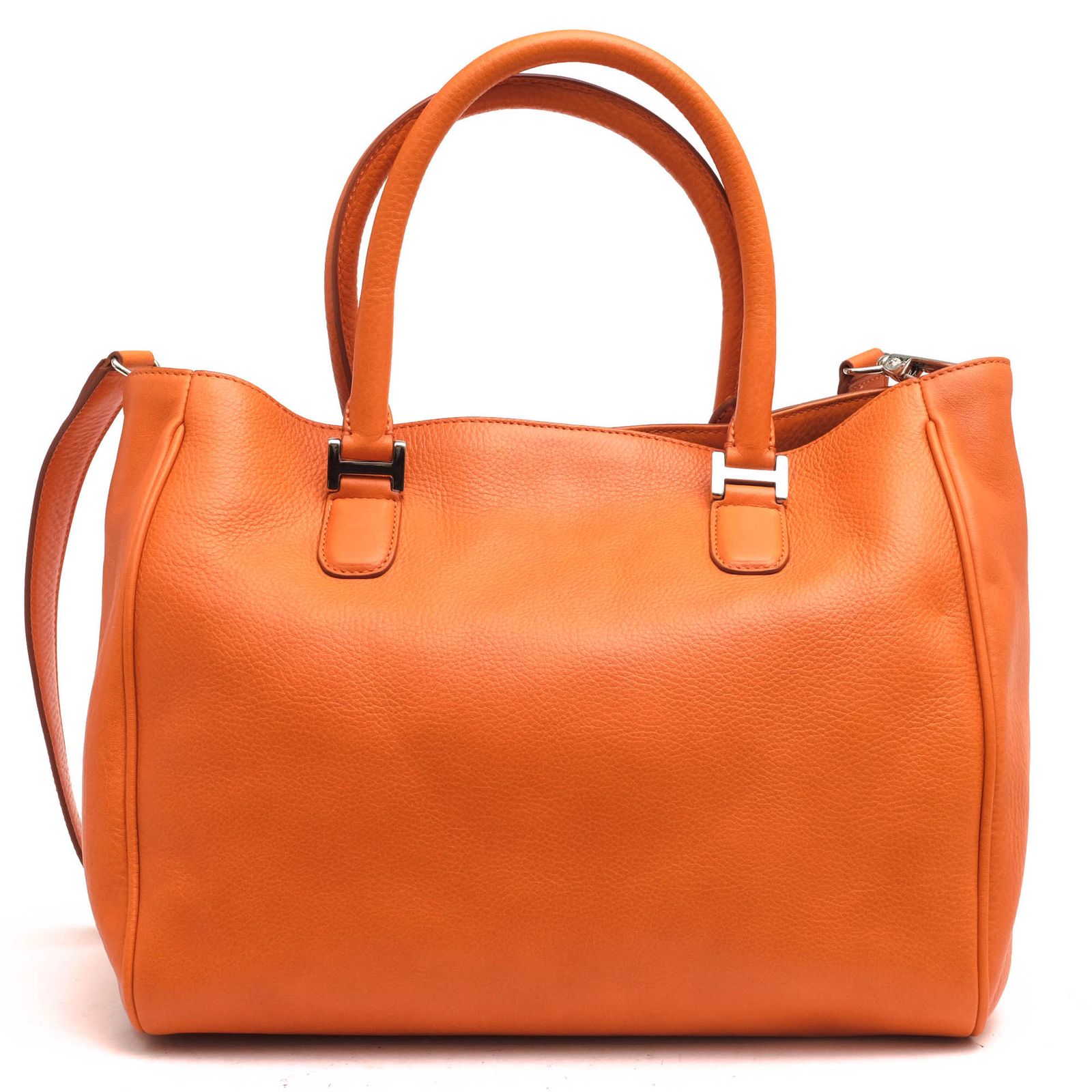 ヒロフ HIROFU バッグ トートバッグ 鞄 ハンドバッグ レディース 女性 女性用 レザー 革 本革 オレンジ 14983L Hロゴ 2WAY ショルダーバッグ シボ革 シュリンクレザー