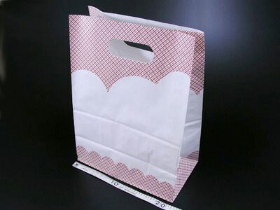 ラッピング袋 【　グリップタイプ　チェック　Ｌ 　】 ラッピング用品 包装 ギフトラッピング ラッピングバッグ お菓子 プレゼント おしゃれ かわいい 業務用 の商品写真