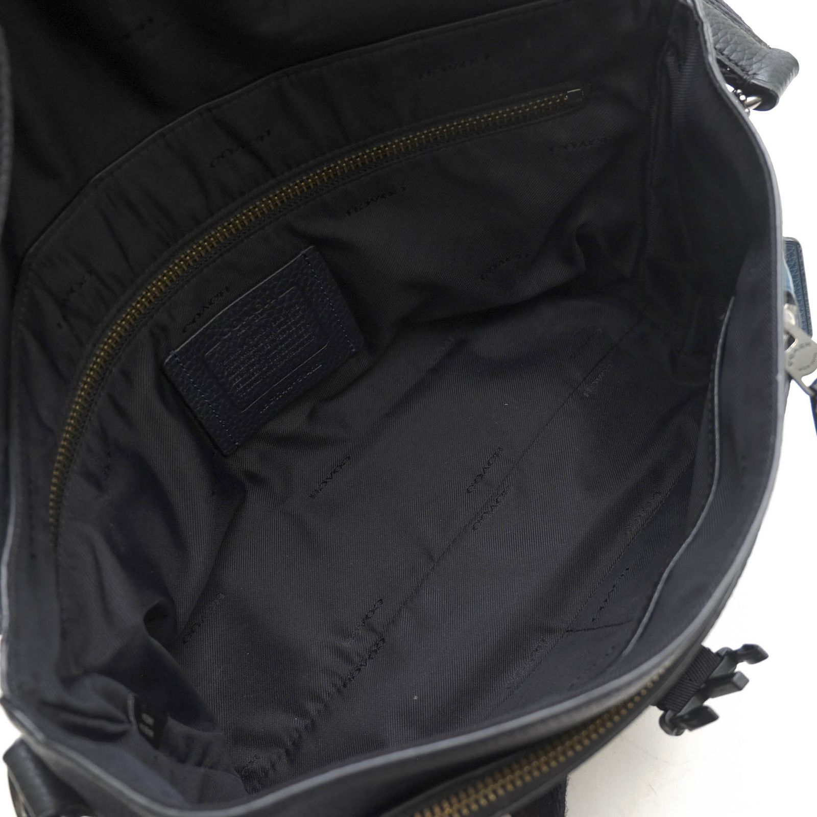 コーチ COACH バッグ ショルダーバッグ 鞄 メンズ 男性 男性用 レザー 革 本革 ネイビー 紺 59422 MANHATTAN BIKE BAG マンハッタンバイク メッセンジャーバッグ シボ革 シュリンクレザー KARIMZIABAT_FR