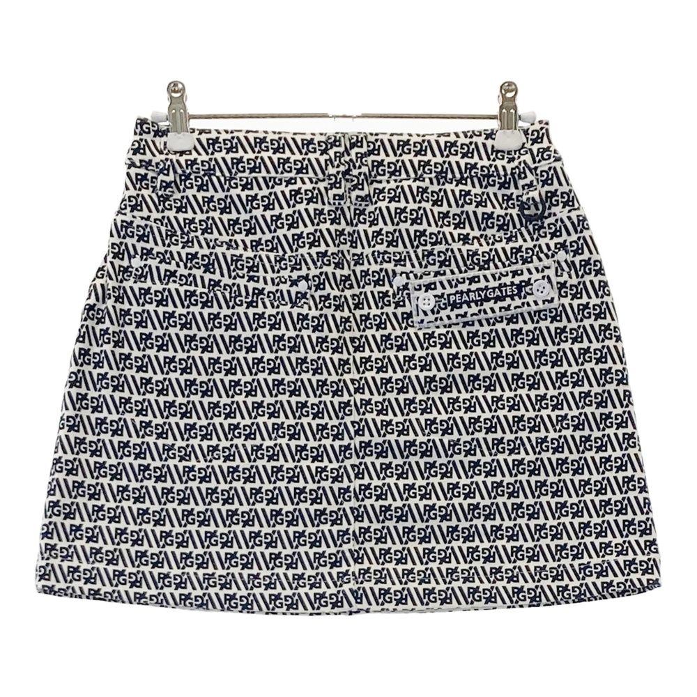 サイズ 00 PEARLY GATES パーリーゲイツ ストレッチ スカート ロゴ総柄 ホワイト系 240101405275 ゴルフウェア レディース ストスト