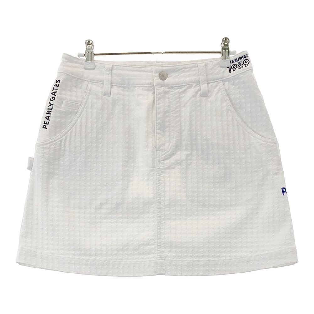 サイズ 1 PEARLY GATES パーリーゲイツ ストレッチスカート 千鳥 総柄 ホワイト系 240101515759 ゴルフウェア レディース ストスト