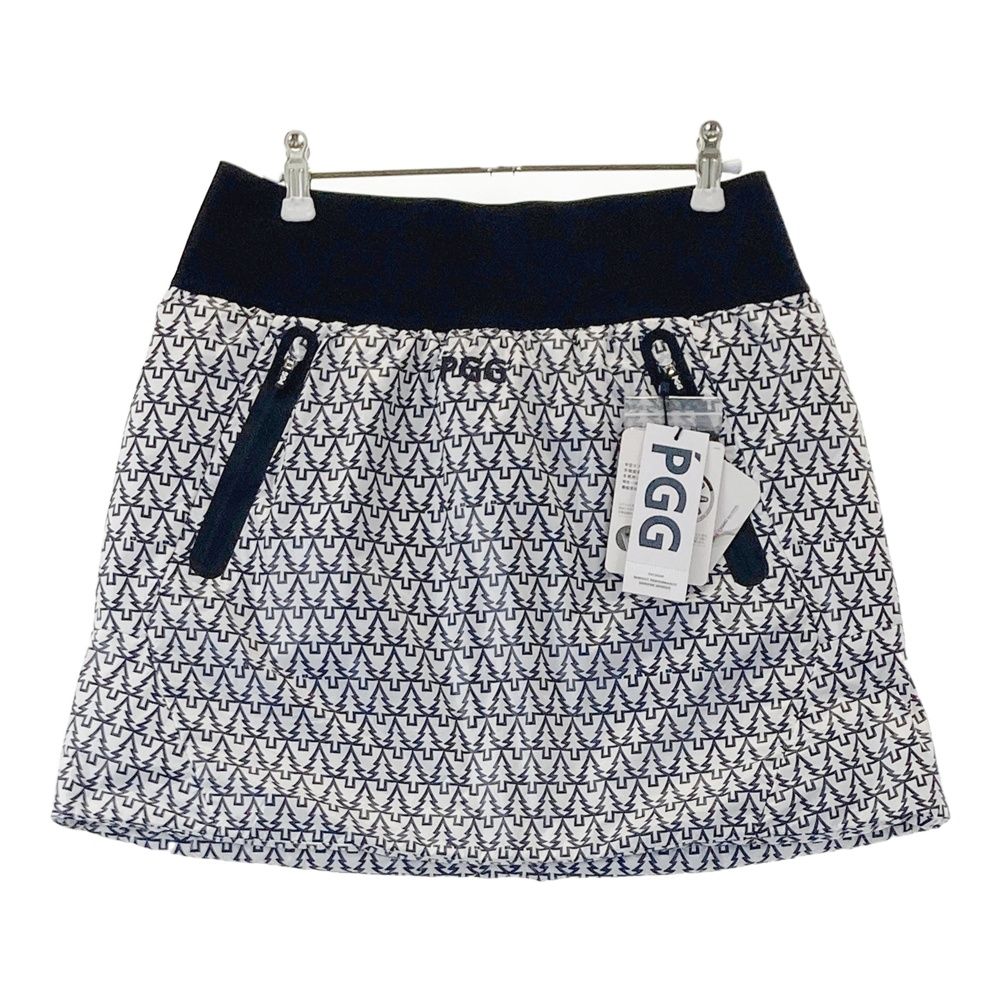 サイズ 1 PGG PEARLY GATES パーリーゲイツ 269-2134004 裏メッシュ ナイロンスカート ツリー 総柄 ホワイト系 240101521323 ゴルフウェア レディース ストスト
