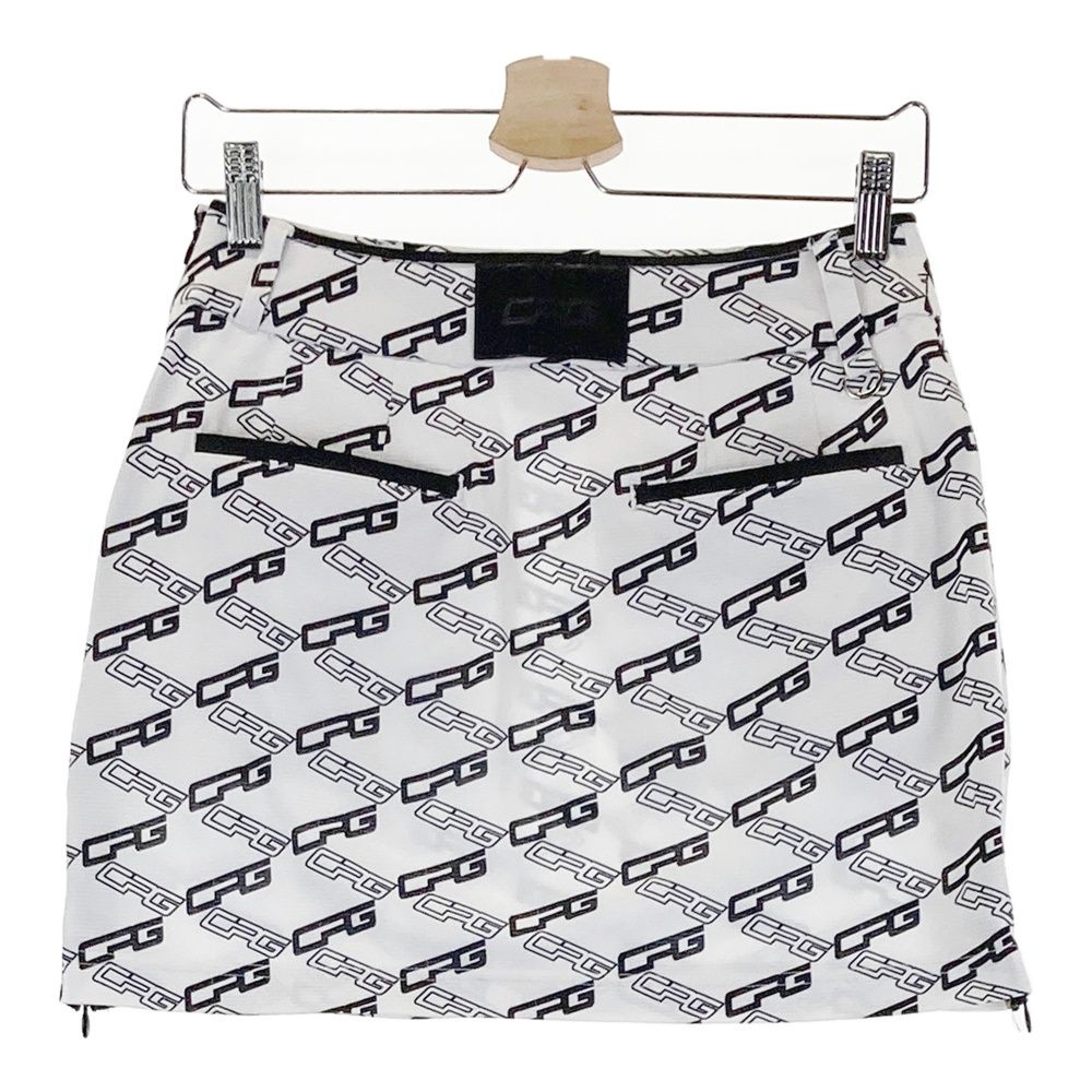 サイズ：2 CPG GOLF シーピージーゴルフ スカート ロゴ総柄 ホワイト系