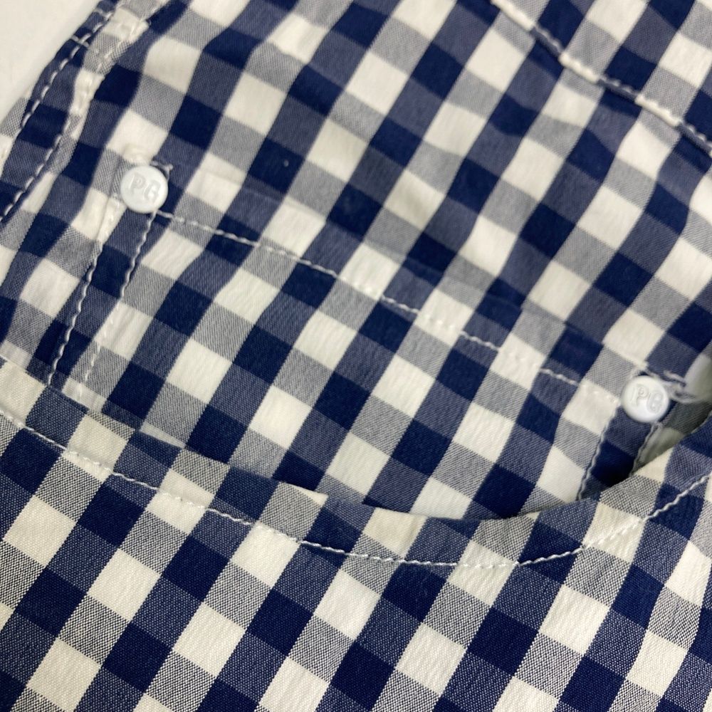 パーリーゲイツ　パンツ　L〜XL相当 紺　白　ギンガムチェック　5 コットン素材 PEARLY GATES チェック柄パンツ ネイビー/ホワイト5 PEARLY GATES