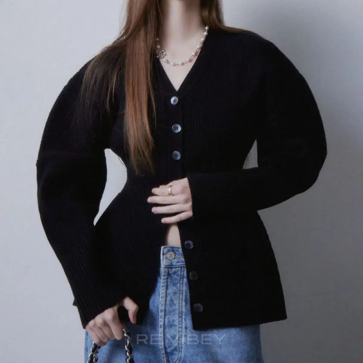 イダー either アワーグラス ニット ジャケット カーディガン