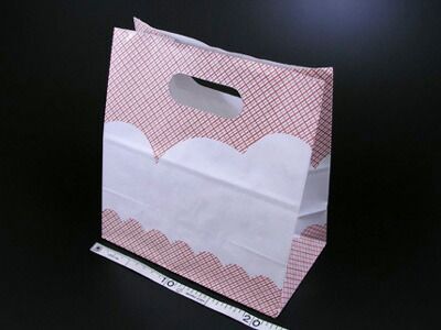 ラッピング袋 【　グリップタイプ　チェック　Ｍ 　】 ラッピング用品 包装 ギフトラッピング ラッピングバッグ お菓子 プレゼント おしゃれ かわいい 業務用