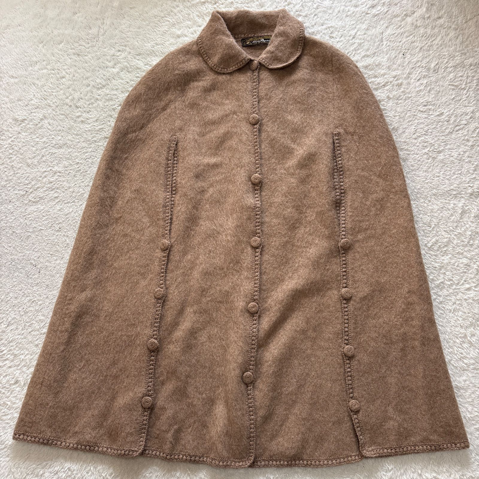 ペルー製 MonRepos アルパカニットケープ ポンチョ ハンドメイド