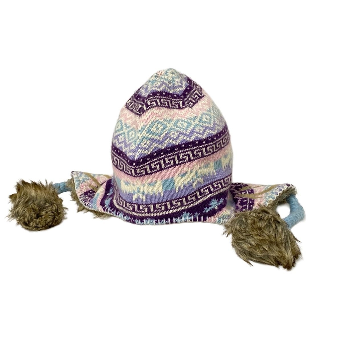 TRUE RELIGION トゥルーレリジョン ニット帽 ONE SIZE - パープル×ライトブルー×マルチ コットン ウール