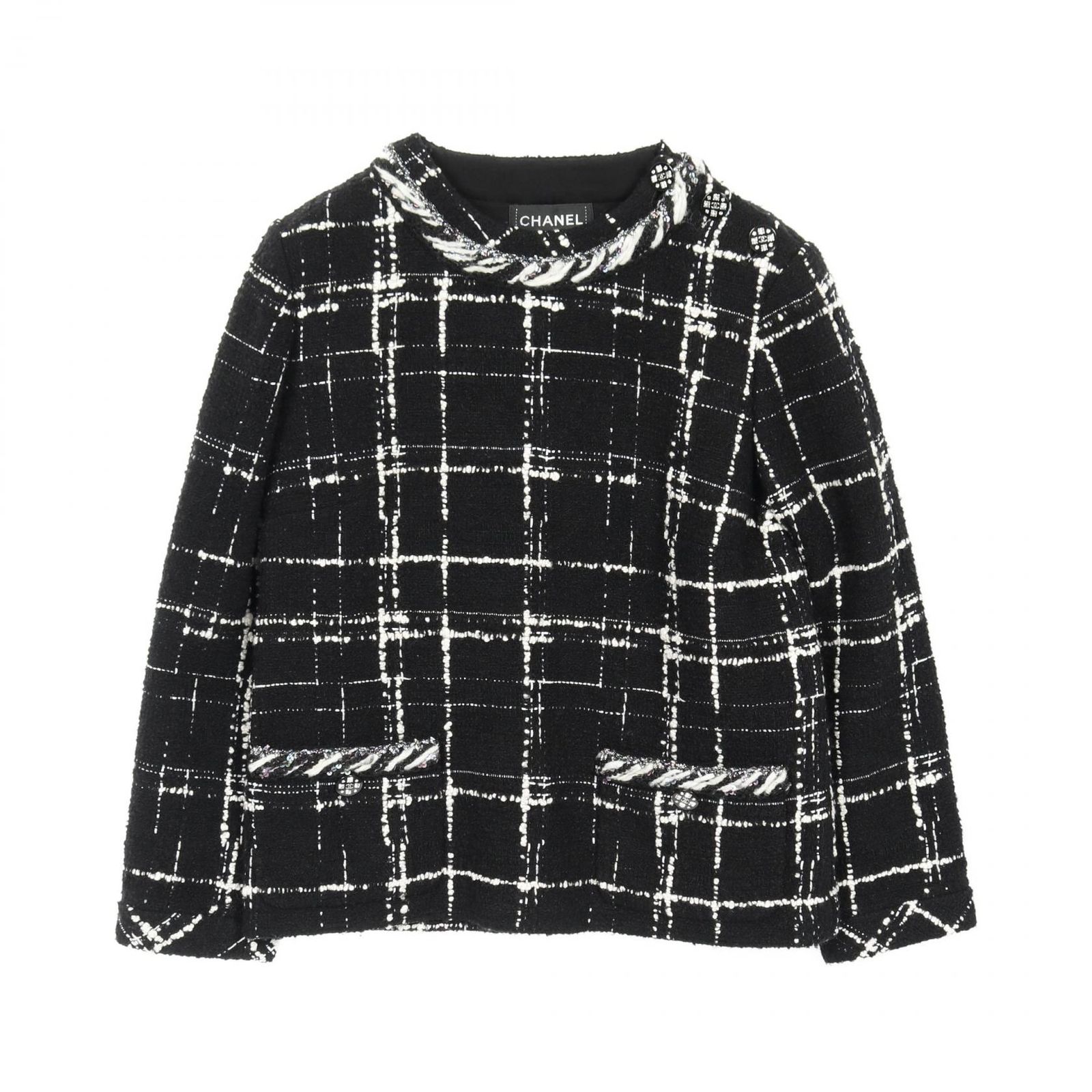 シャネル CHANEL ブラウス ココマークボタン ウール シルク ブラウス レディース Used A