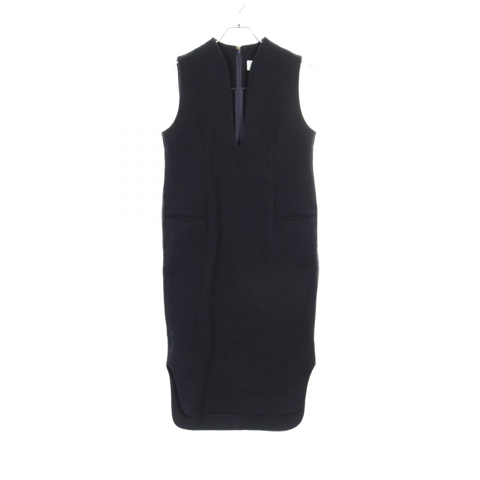 マメクロゴウチ Mame Kurogouchi ワンピース MM19AW-DR056 ネイビー ウール ワンピース レディース Used B