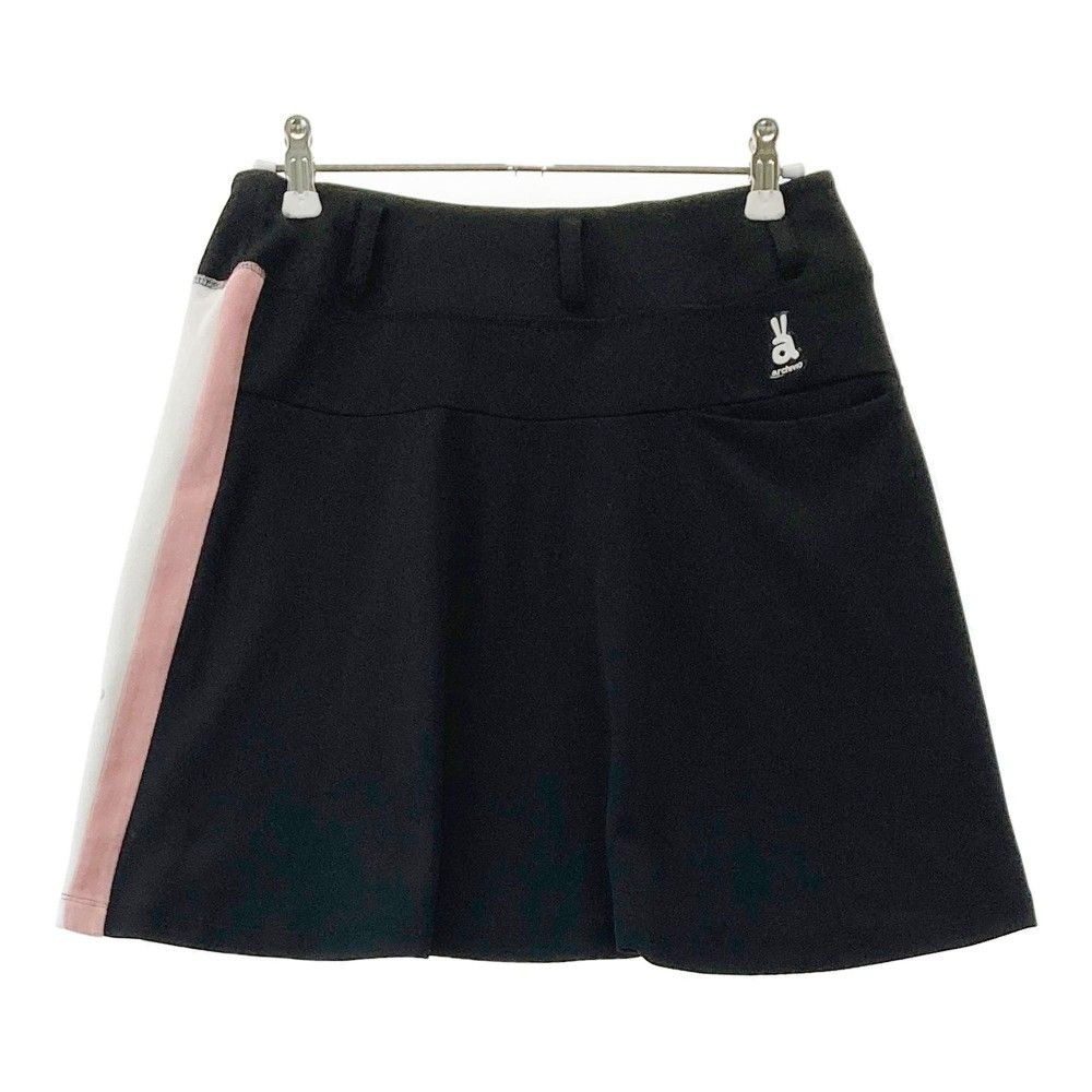 サイズ 38 ARCHIVIO アルチビオ 異素材切替 ロゴ入りスカート ブラック系 240101462087 ゴルフウェア レディース ストスト