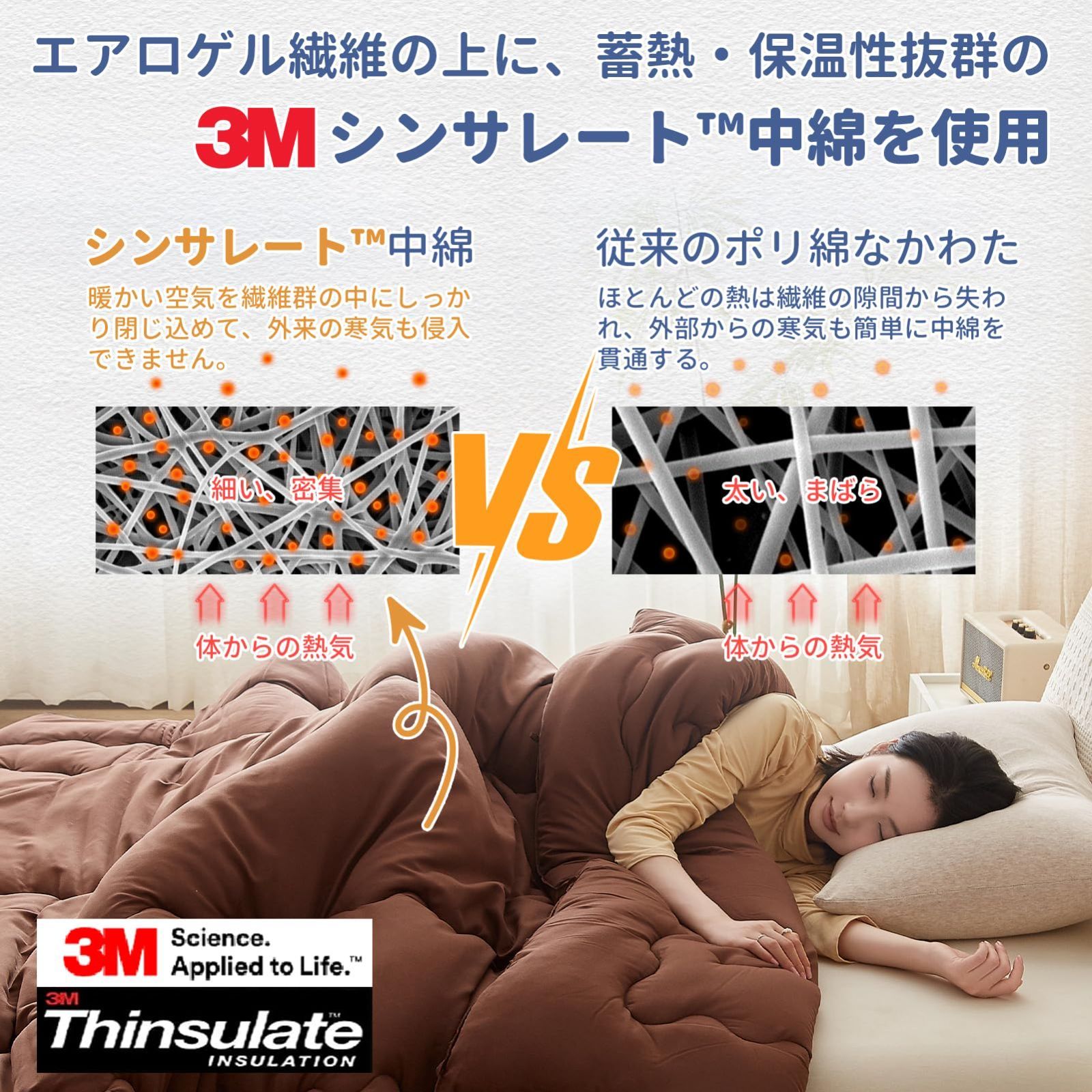 寝具 49 【羽毛より暖かい】 2個セット 洗える掛け布団 宇宙服素材 爆