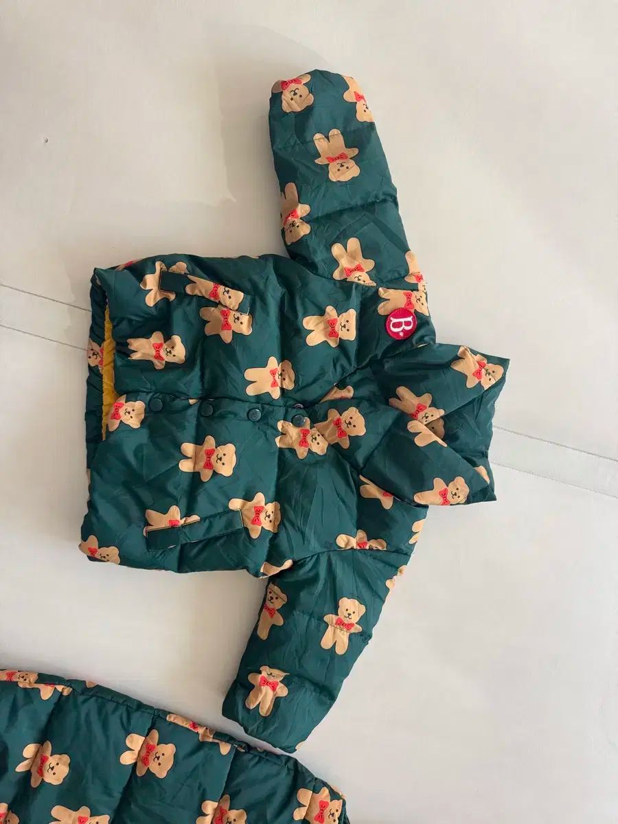 ベベデピノ COOKYベア ダウン オーバーオール セット 90 85