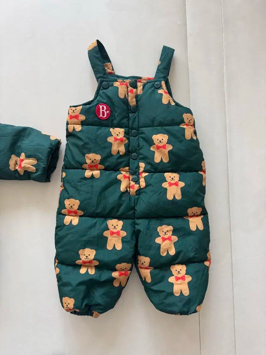 ベベデピノ COOKYベア ダウン オーバーオール セット 90 85