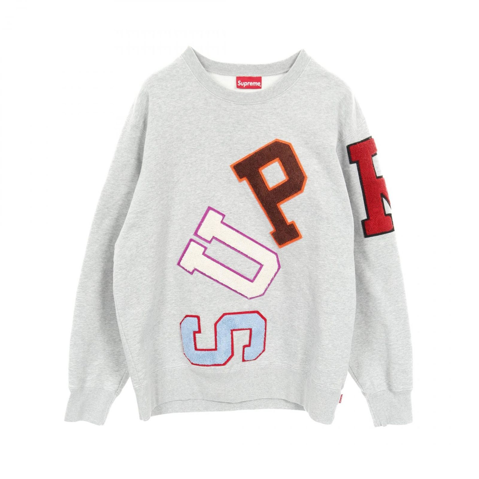 シュプリーム Supreme スウェット Big Arc Crewneck Heather トレーナー ライトグレー コットン トレーナー メンズ Used B