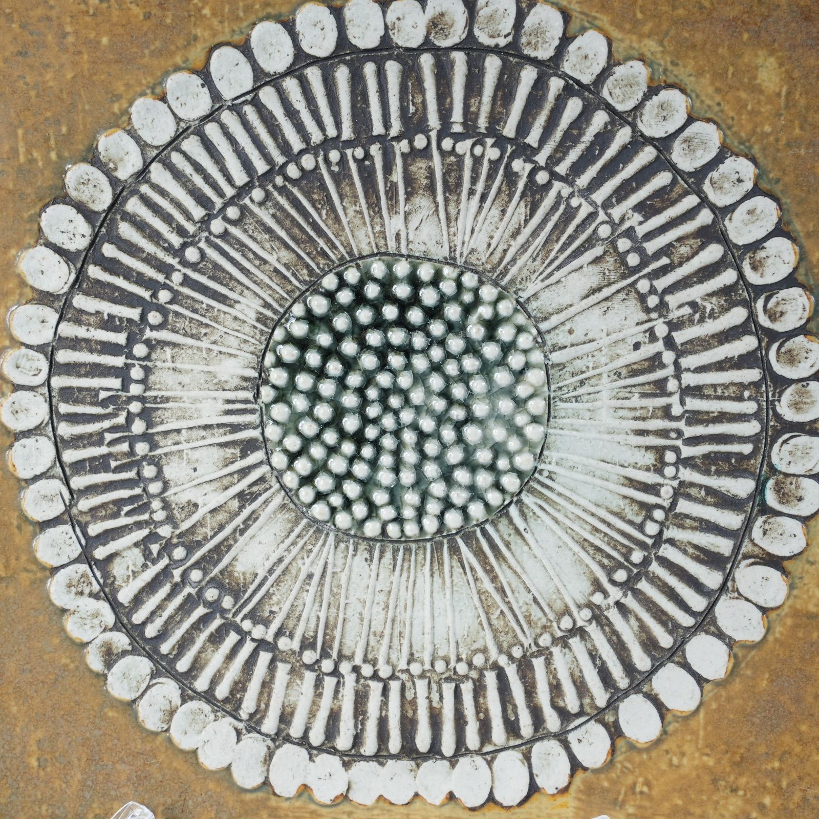 リサ ラーソン 白いひまわり Solros の陶板