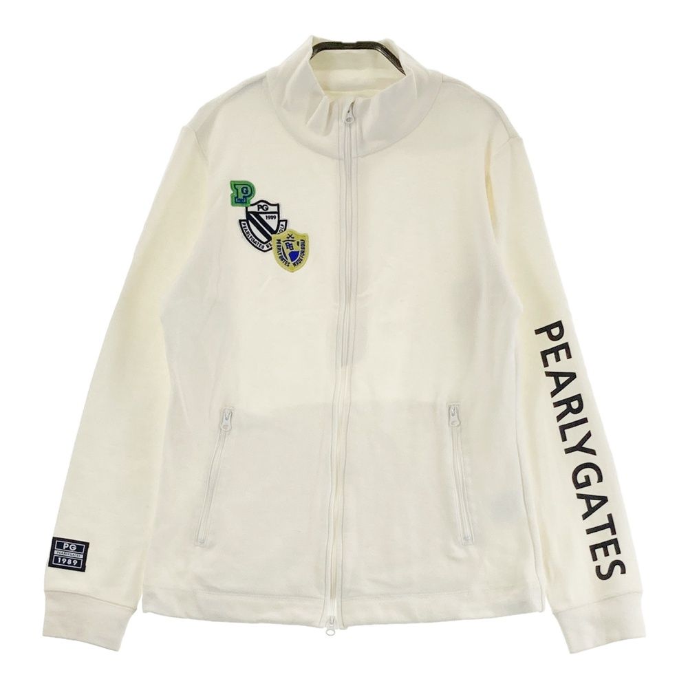 PEARLY GATES レディースジャケット ホワイト　0サイズ サイズ：0 PEARLY GATES パーリーゲイツ ジップジャケット ワッペン