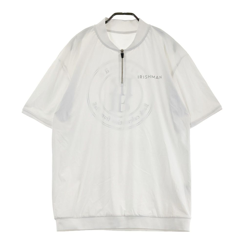 サイズ L IRISHMAN アイリッシュマン ハーフジップ 半袖ブルゾン ホワイト系 240101545221 ゴルフウェア メンズ ストスト