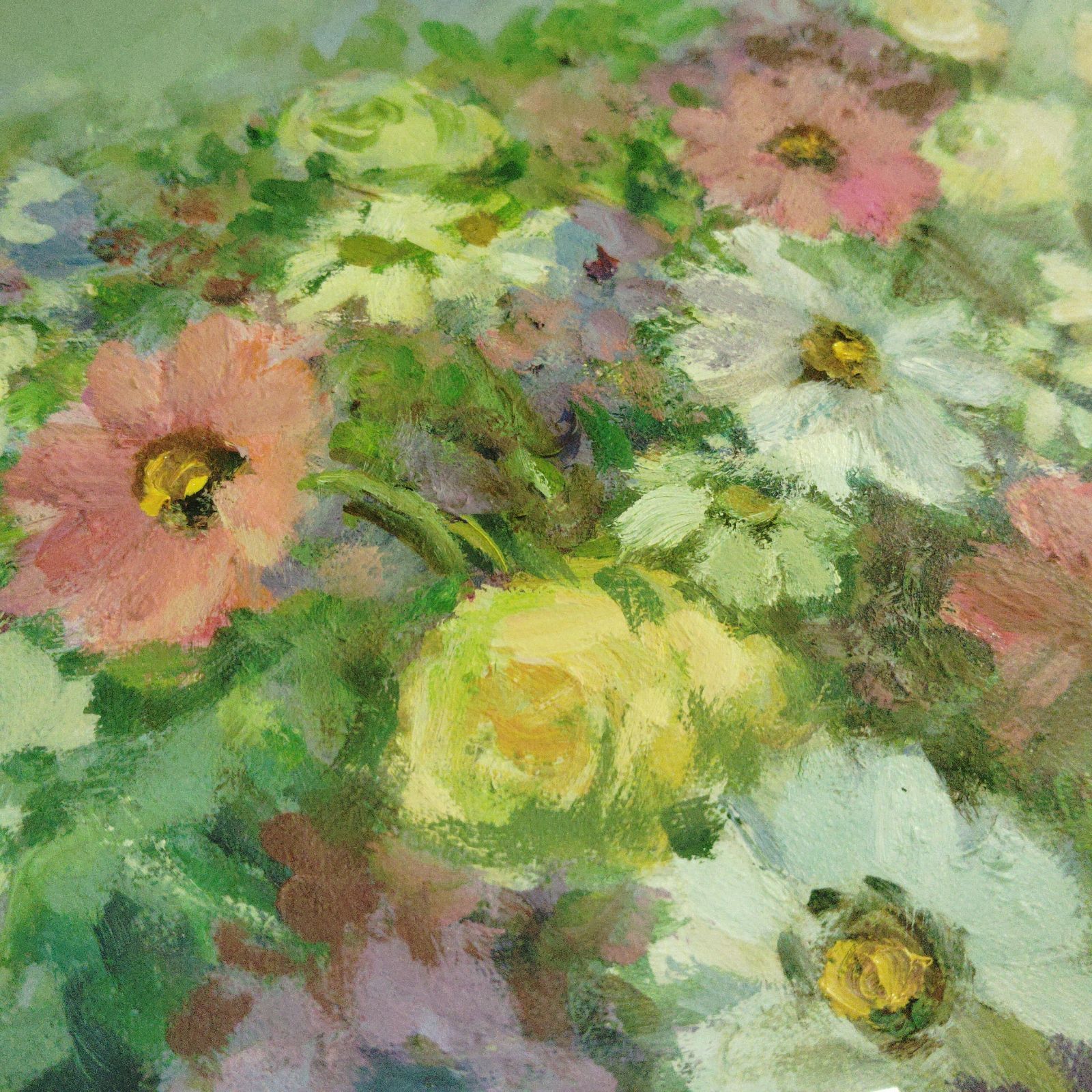 X11059 花の絵画 模写 油彩 ホビー アート 美術品 アンティーク