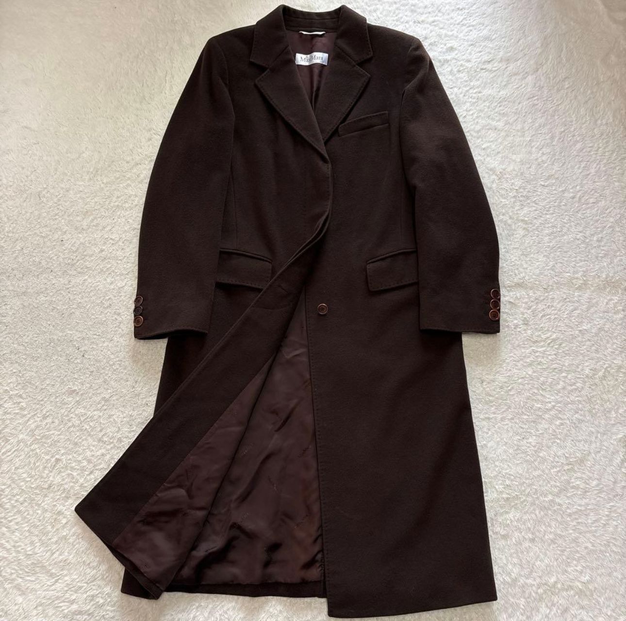 MaxMara マックスマーラ 白タグ カシミヤ混ウールチェスターコート 44 大きいサイズ