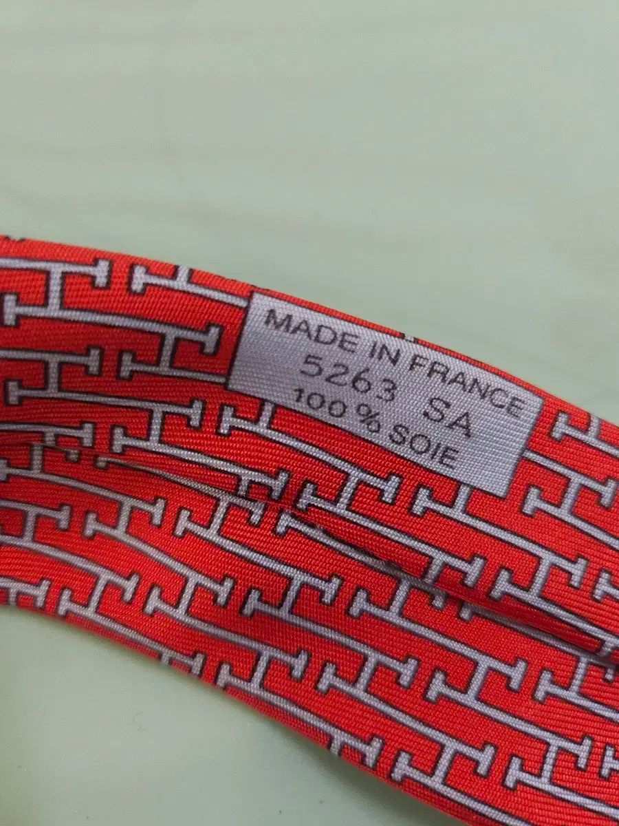  正規 Hermes レッド H ロゴ パータン ネクタイ ネクタイ 小物