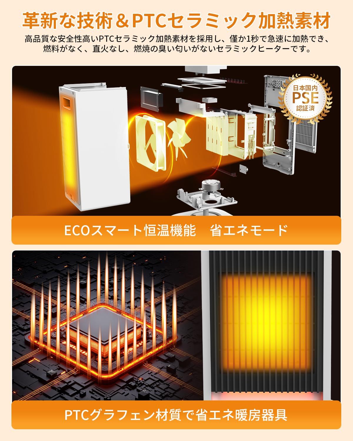 2025業界新 4D超音波加湿セラミックヒーター 節電対策 SNS話題沸 電気ファンヒーター人感センサー 圧倒的速暖 ECO知能恒温 大風量 卓上温風ヒーター 1200W 足元暖房 転倒OFF 過熱保護 足元 静音 12hタイマー LEDライ MARWIL-DEMENAGEMENTS_CH