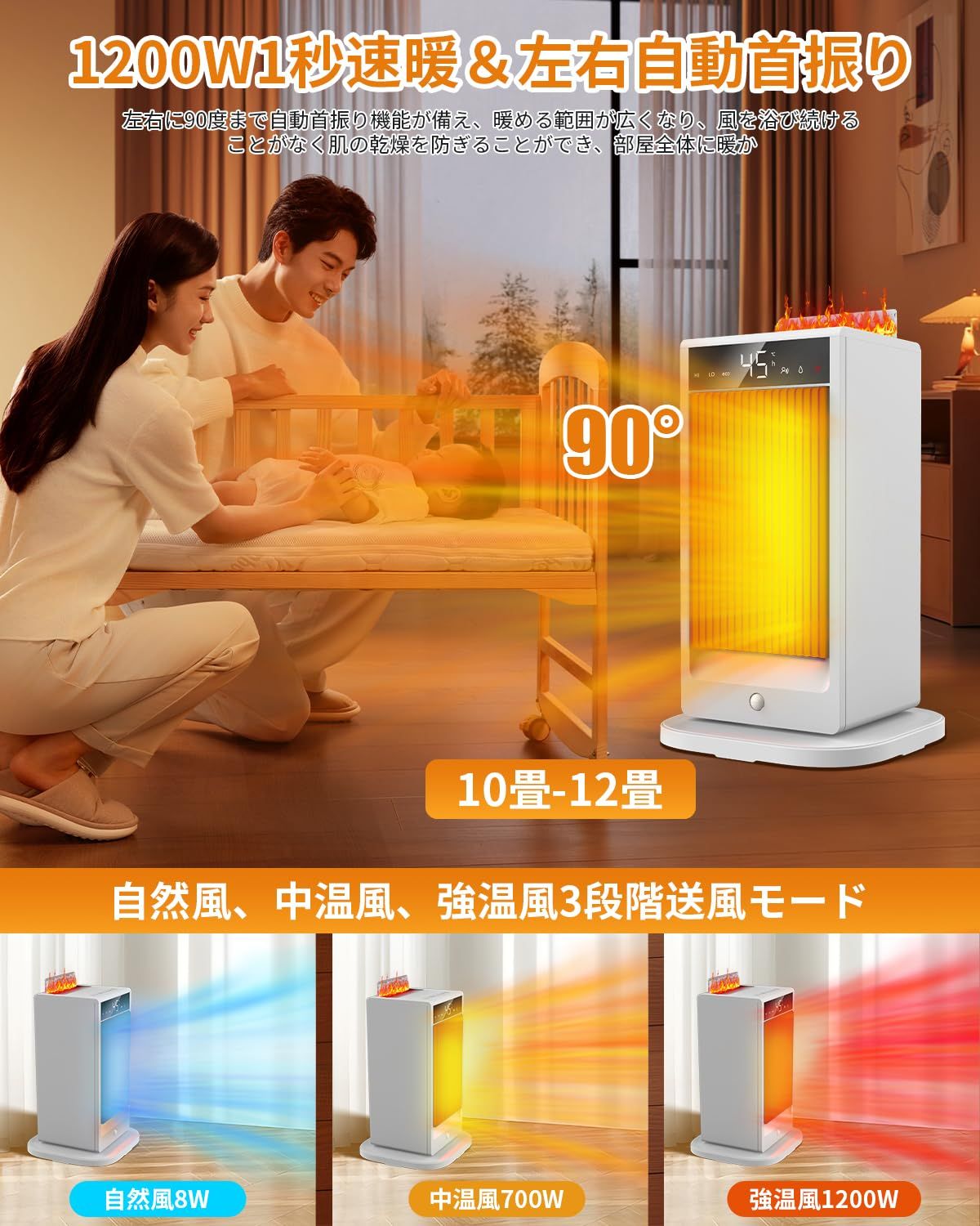 2025業界新 4D超音波加湿セラミックヒーター