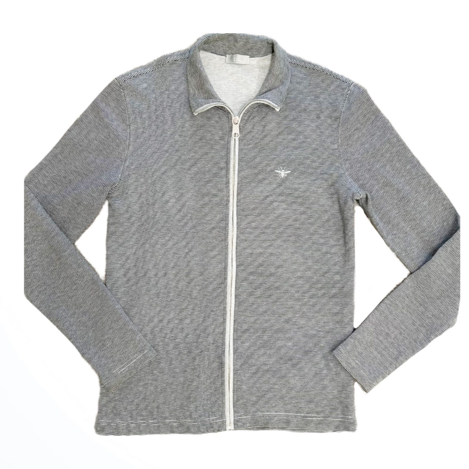 Dior ディオール ボーダー ジップアップ スウェット エディ期 46 メンズ 長袖