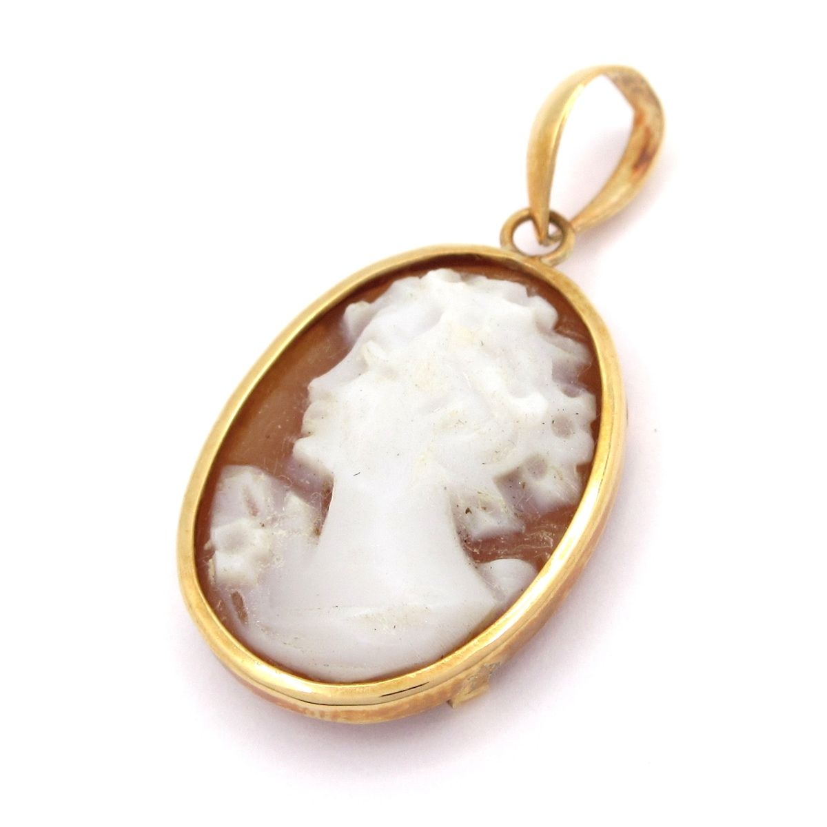 Unbranded ノーブランド ペンダントトップ K18YG×白×ブラウン 総重量 1.3g