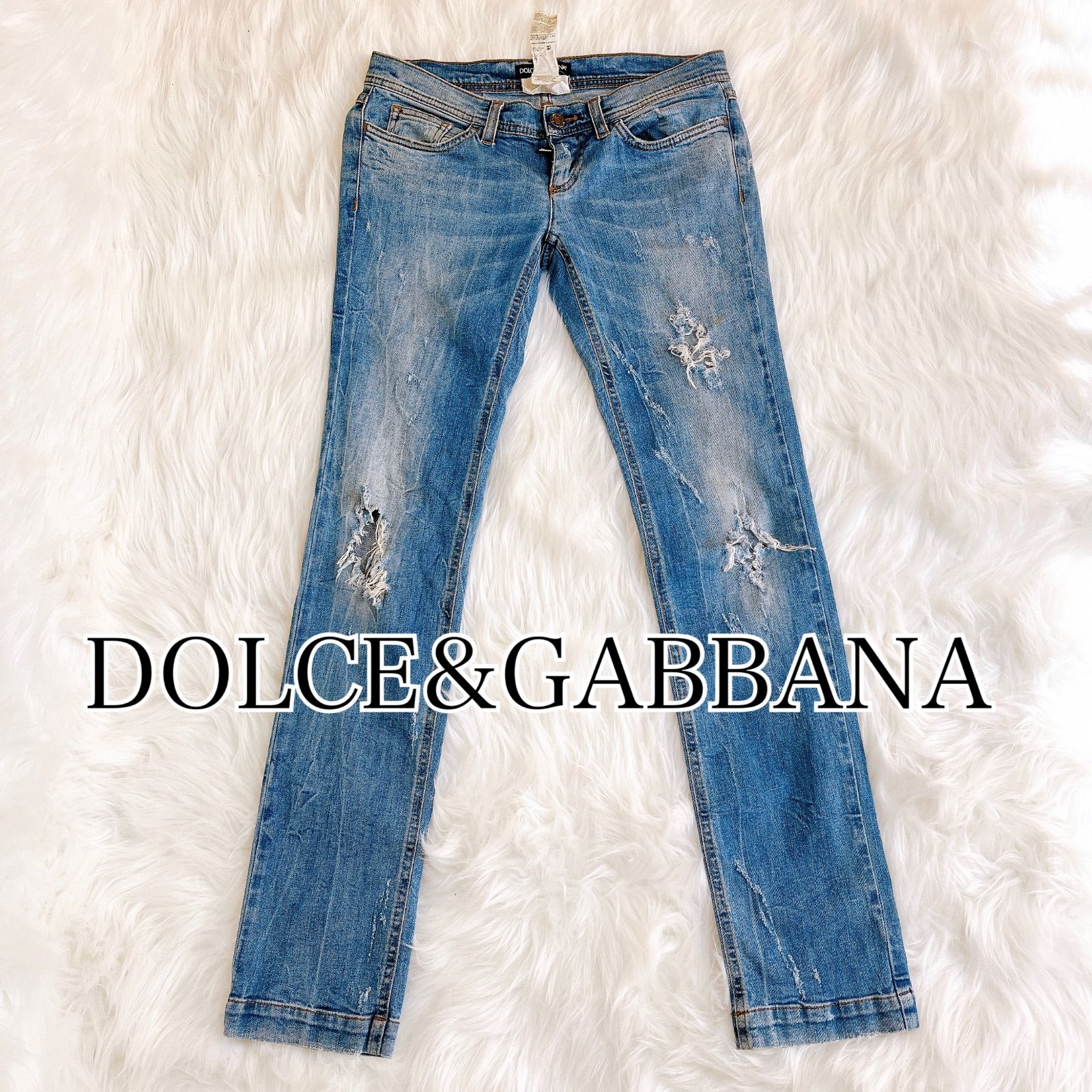 ドルチェ&ガッバーナ 36 ダメージ加工 デニム ジーパン ドルガバ D-G