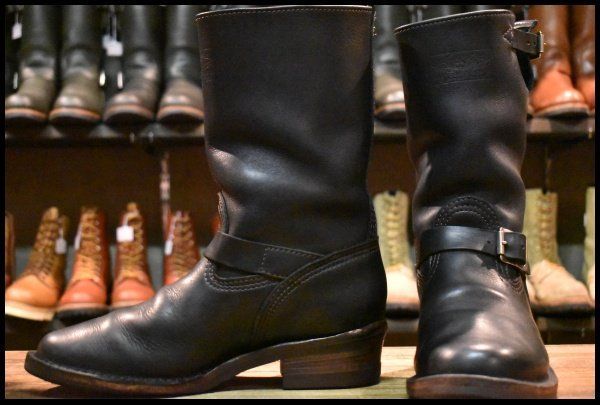 8E 10年 WESCO ウエスコ ナローボス ブラック 黒 エンジニア ビブラム700ブラウンシングル ブーツ BOSS HOPESMORE FJ262