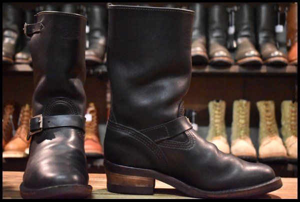 8 E 10年 WESCO ウエスコ ナローボス ブラック 黒 エンジニア ビブラム700ブラウンシングル ブーツ BOSS FJ 262
