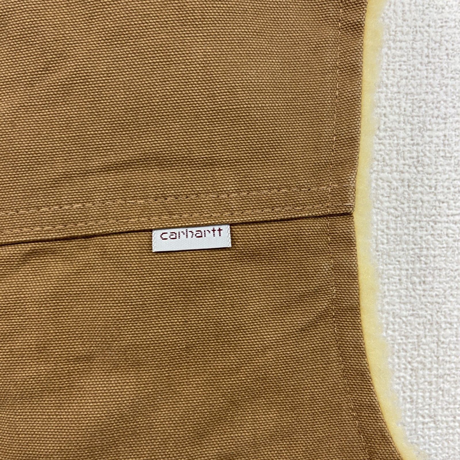 古着 carhartt カーハート フルジップダックベスト ボアライナー ブラウン 茶色 Lサイズ KARIMZIABAT_FR