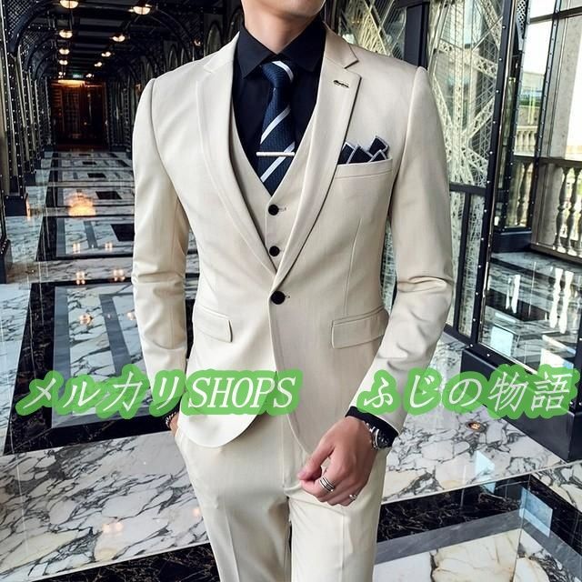 3ピーススーツ メンズ タキシード パーティー 結婚式 紳士服 フォーマル スーツ 3点セット 20代 30代 40代 ホワイトスーツ ビジネス147258