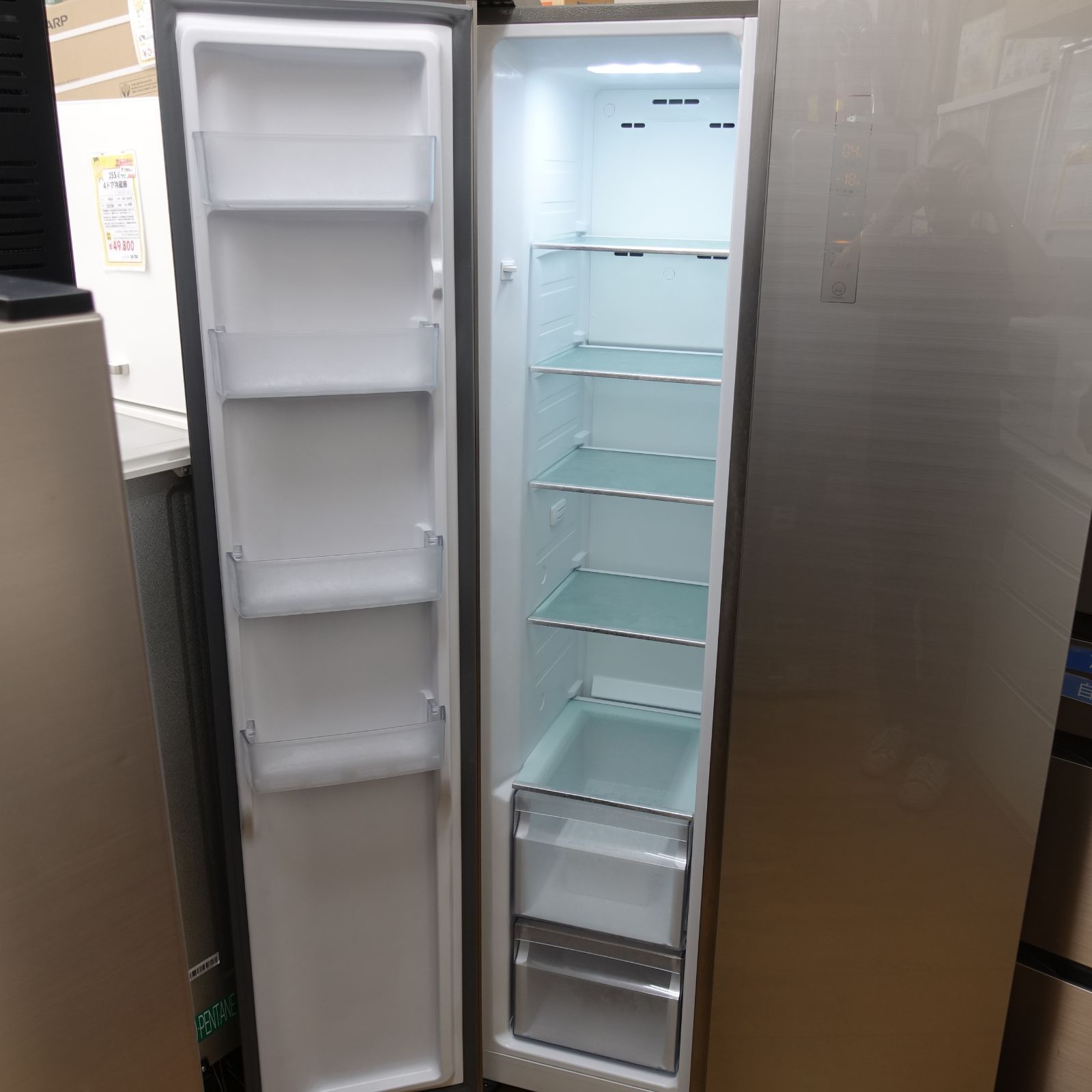 本州限定送料込み！449L BIG 2ドア冷蔵庫 AQUA AQR-SBS45J 2020年製 