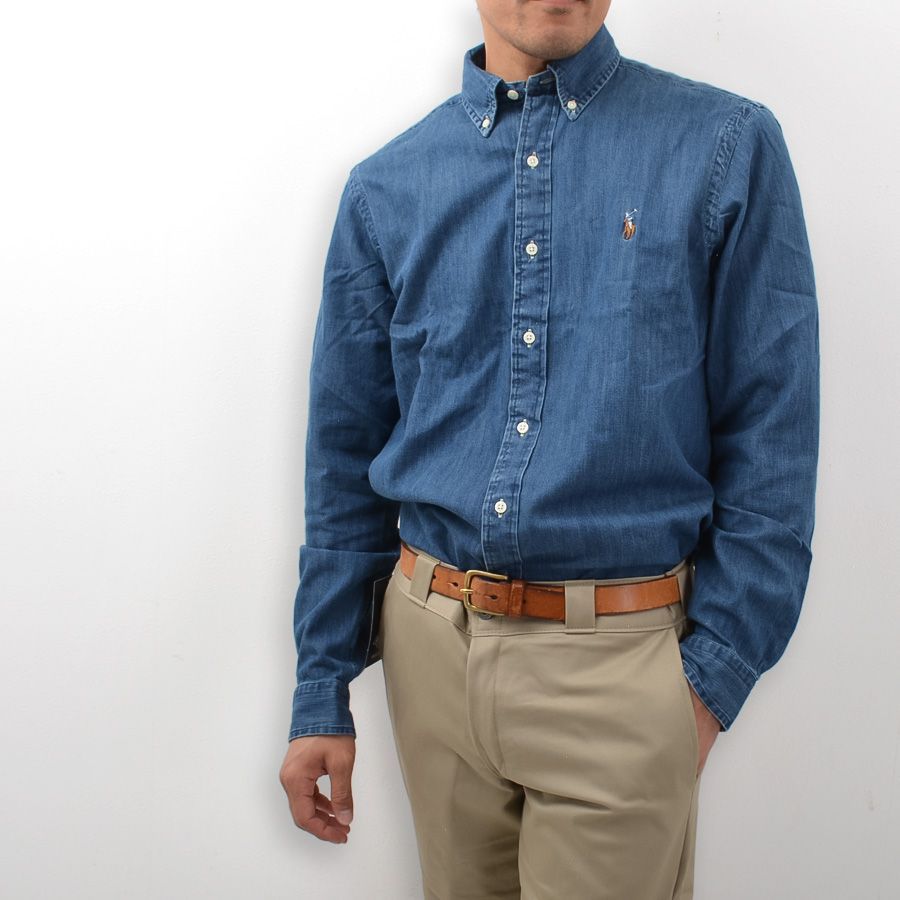 シャンブレーシャツ ボタンダウン