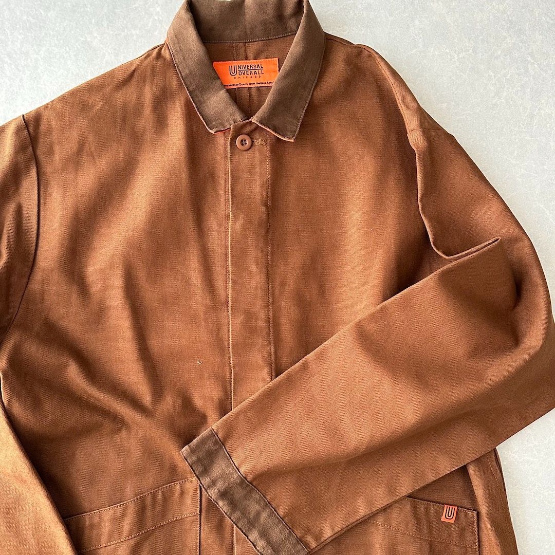 UNIVERSAL OVERALL ユニバーサルオーバーオール ロングワークコート ブラウン XL 古着 メンズ