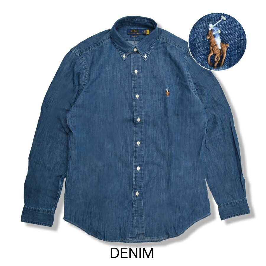 POLO RALPH LAUREN ポロ ラルフローレン 548537 548536 長袖シャツ デニムシャツ メンズ シャンブレーシャツ ボタンダウン DENIM デニム 各サイズあり