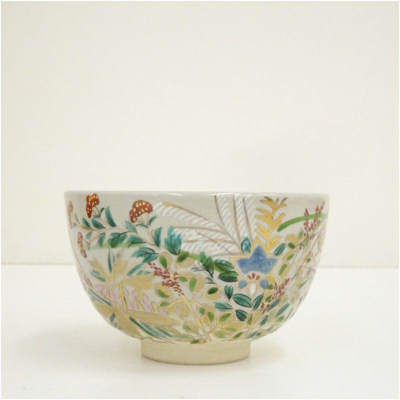 ys7057974; 宗sou 京焼 手塚景雲造 色絵藤茶碗（共箱） 京焼