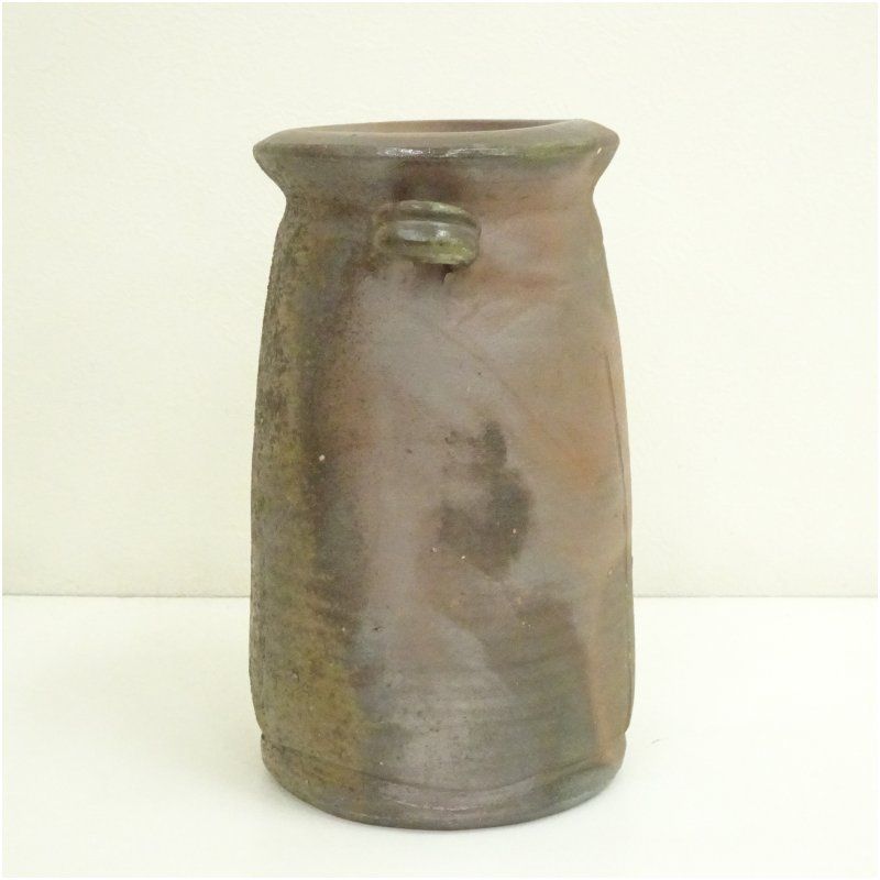 備前焼 榊原学造 耳付花入（共箱） 花入れ 茶道 茶道具 花瓶 花器
