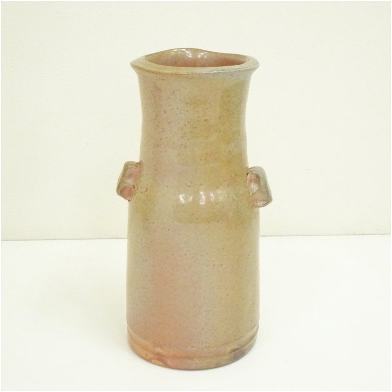 藤原敬介 恭助 造 備前志野花入 共箱 花入れ 茶道 茶道具 花瓶 花器 おしゃれ フラワーベース 道具 茶室 華道 華道具 インテリア hnir 3月 8月 11月 春夏秋