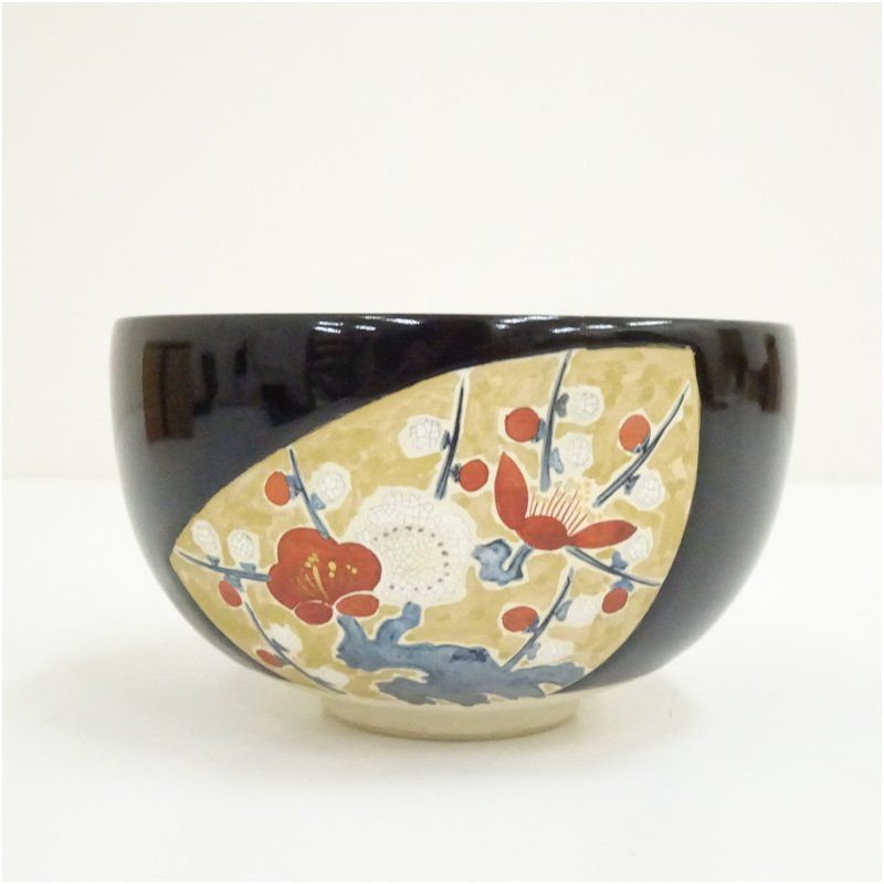 茶碗■草文様 北土 梅花皮 抹茶碗 共箱 お茶道具 古美術 時代物 骨董品■ 茶碗□草文様 北土 梅花皮 抹茶碗 共箱 お茶道具 古美術 時代物 骨董品