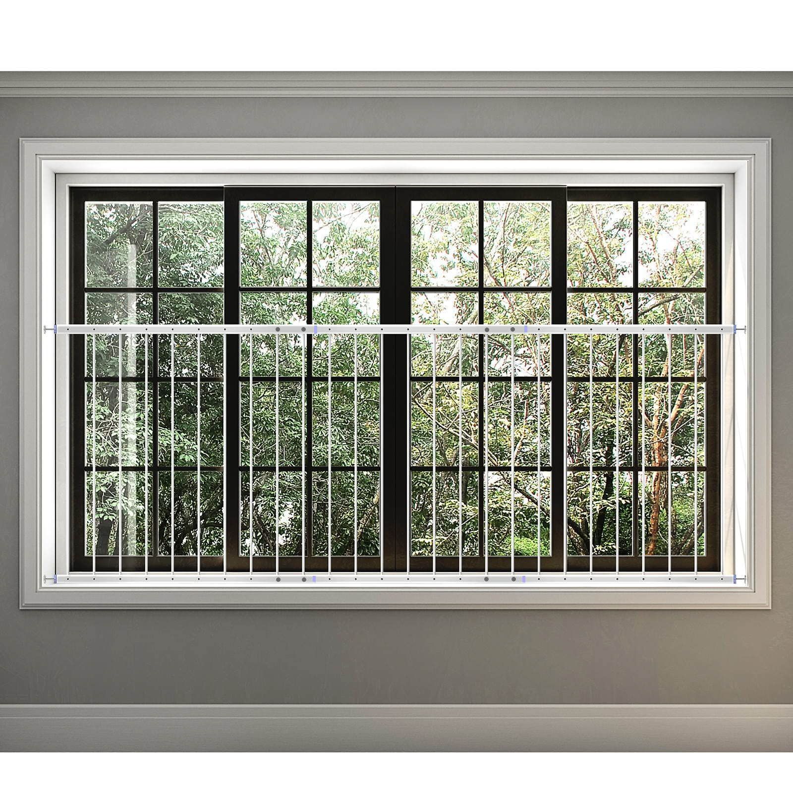 窓からの転落防止フェンス 3枚連結 幅152-220cm×高80cm 落下防止柵 子供 子ども 赤ちゃん 突っ張り棒 ストッパー ポール バー 手摺 パイプ おとさんぞう おとさんゾウ 転落防止柵 窓用転落防止 フェンス 階段 猫 脱走防止