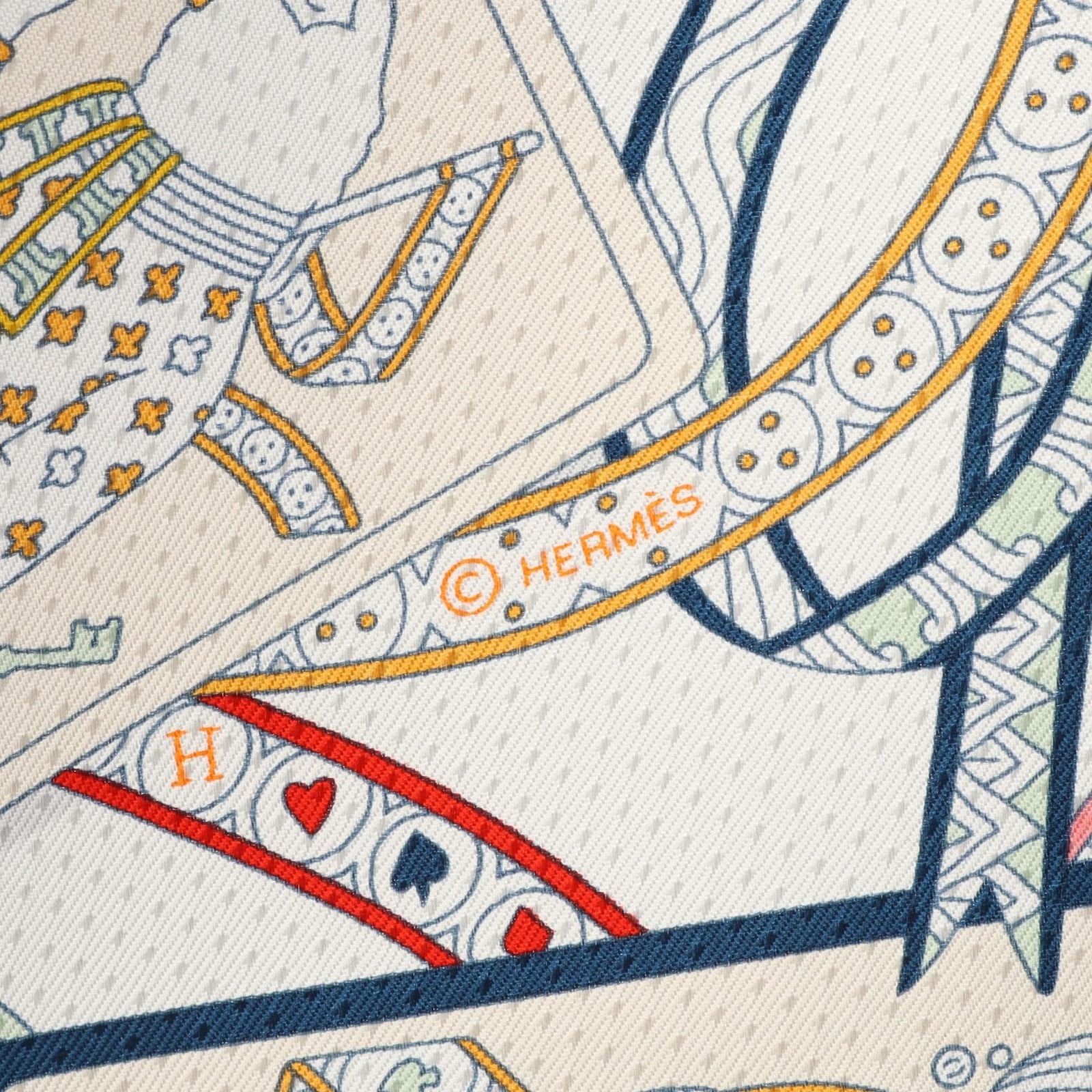 HERMES エルメス カレ70 DAME DE COEU スカーフ