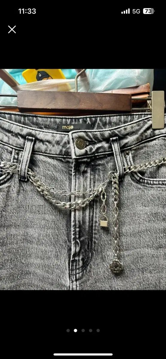 マージュ ブラックデニム ワイドデニムパンツ DECORATOM_COM_BR