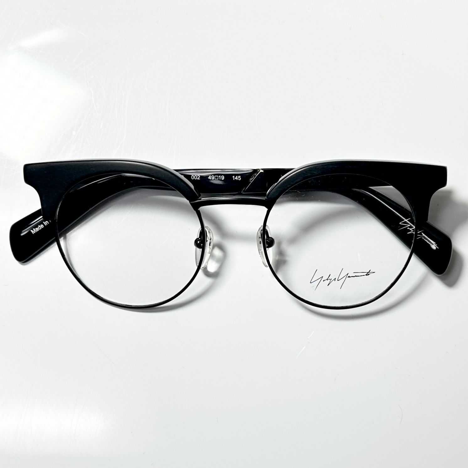 Yohji Yamamoto ヨウジヤマモト YY 3010 002 黒 メガネ ケース付き フランス製 Y 3